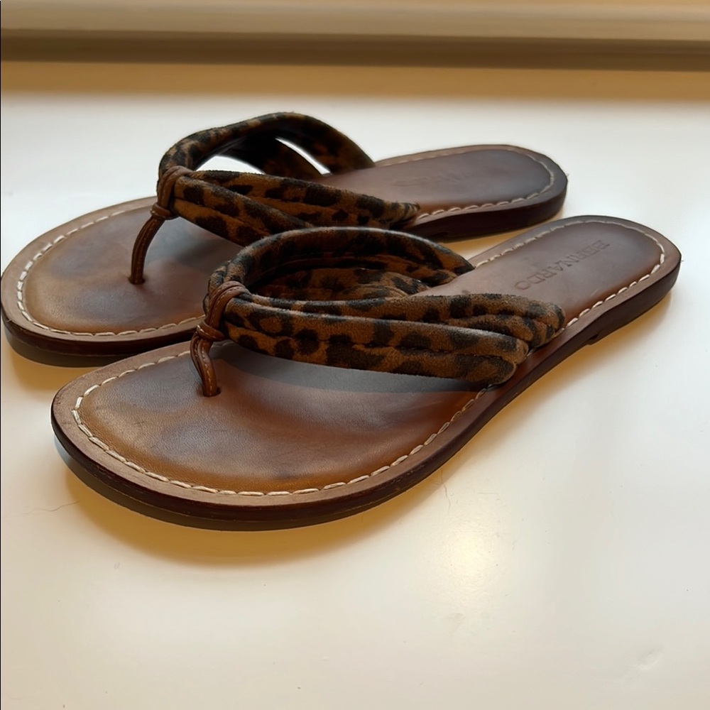 Bernardo Leopard Suede Sandals